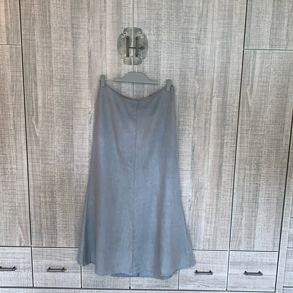 Zara‎ Long 100% Linen Skirt